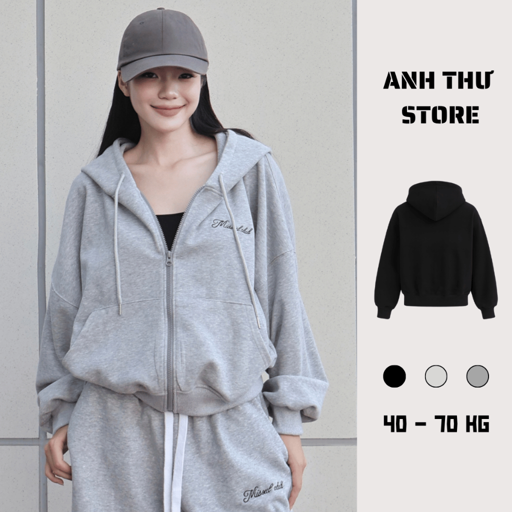 Áo Khoác Form Boxy Hoodie Zip Private Club Nỉ 2 Da 2 Khóa 2 Đầu Unisex Phong Cách Hàn Quốc , Áo Khoá