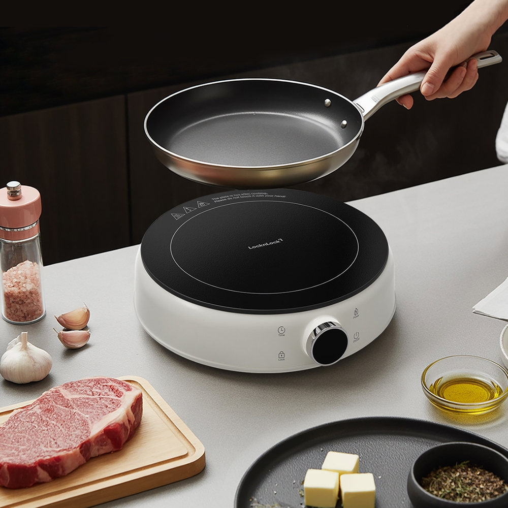 Bếp điện từ mini Locknlock 1500W- Màu ngà - EJI126IVY