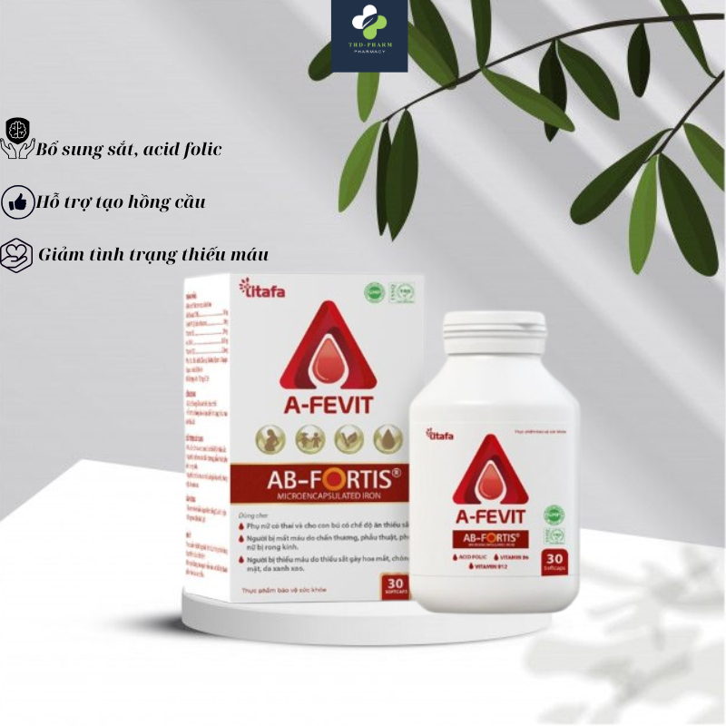 Viên uống hỗ trợ thiếu máu do thiếu sắt A-FEVIT- Hỗ trợ tạo hồng cầu và hạn chế hoa mắt, chóng mặt