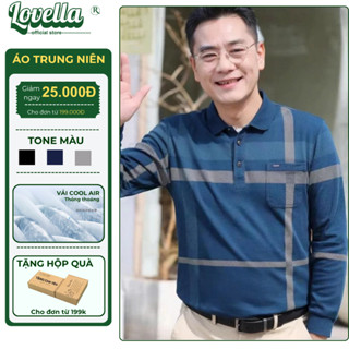  Áo Thun Nam Trung Niên Dài Tay Cao Cấp Chuẩn Hàng Quảng Châu Áo Thu Đông Có Cổ Tặng Bố Biếu Ông Chất Đẹp Mềm Mịn 