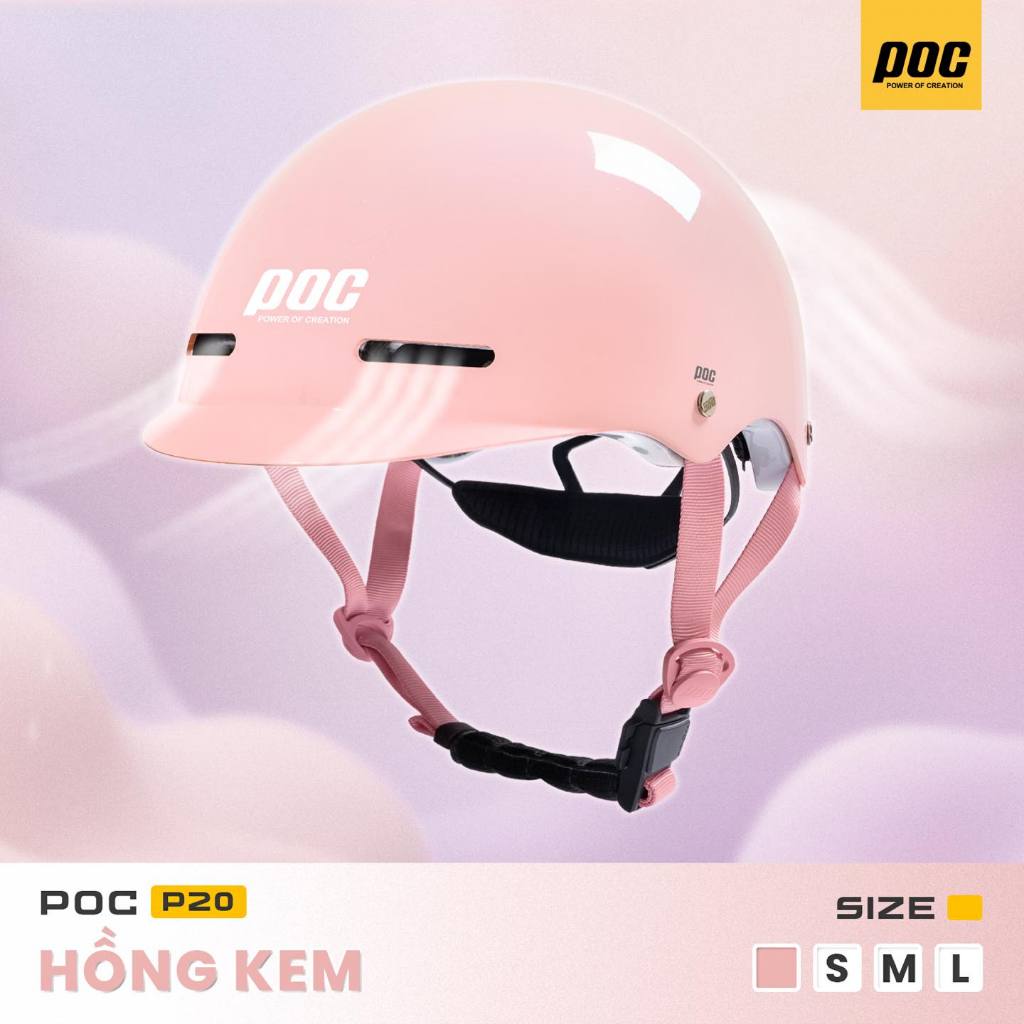    Hỏa Tốc 2H   Nón Bảo Hiểm Xe Máy POC P20  Creation 1  Màu Hồng Nhạt 
