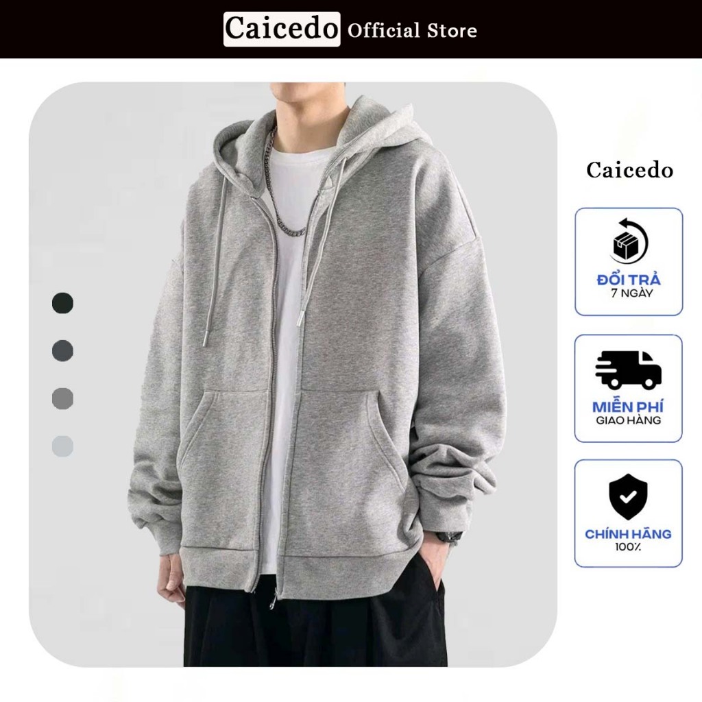 Áo Hoodie Zip Caicedo Form Rộng Nam Nữ Local Brand Vải Nỉ 2 Da Dày Dặn HOODIE01