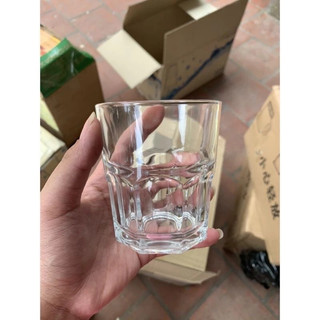 6 Cái Ly Thuỷ Tinh Lùn khía cạnh 306ml UG-389, 06 Cái LG- 101110(10001) Lucky uống trà, cafe