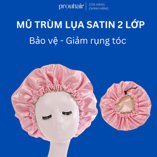  Mũ Trùm Đầu Lụa Satin 2 Lớp Bo Chun Rút – Bảo Vệ Tóc Khi Ngủ Hạn Chế Gãy Rụng – Hỗ Trợ Dưỡng Tóc 