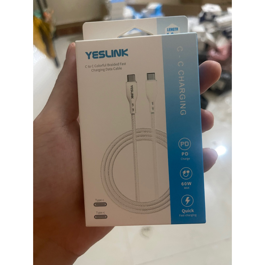 yeslink dây cáp sạc nhanh 60w chân C-C