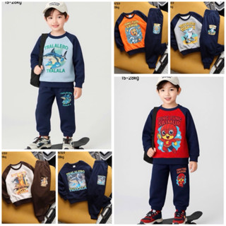  Bộ nỉ bé trai size nhí Janeshop bộ đồ dài tay cho bé trai chất nỉ da cá chân cua từ 14-34kg mã 159 