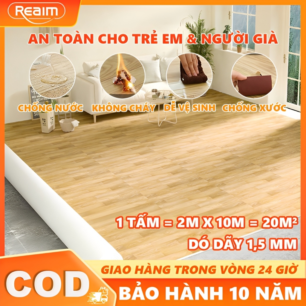  Tấm Nhựa Lót Sàn Giả Vân Gỗ - Chống Nước Dày Dặn Cao Cấp 