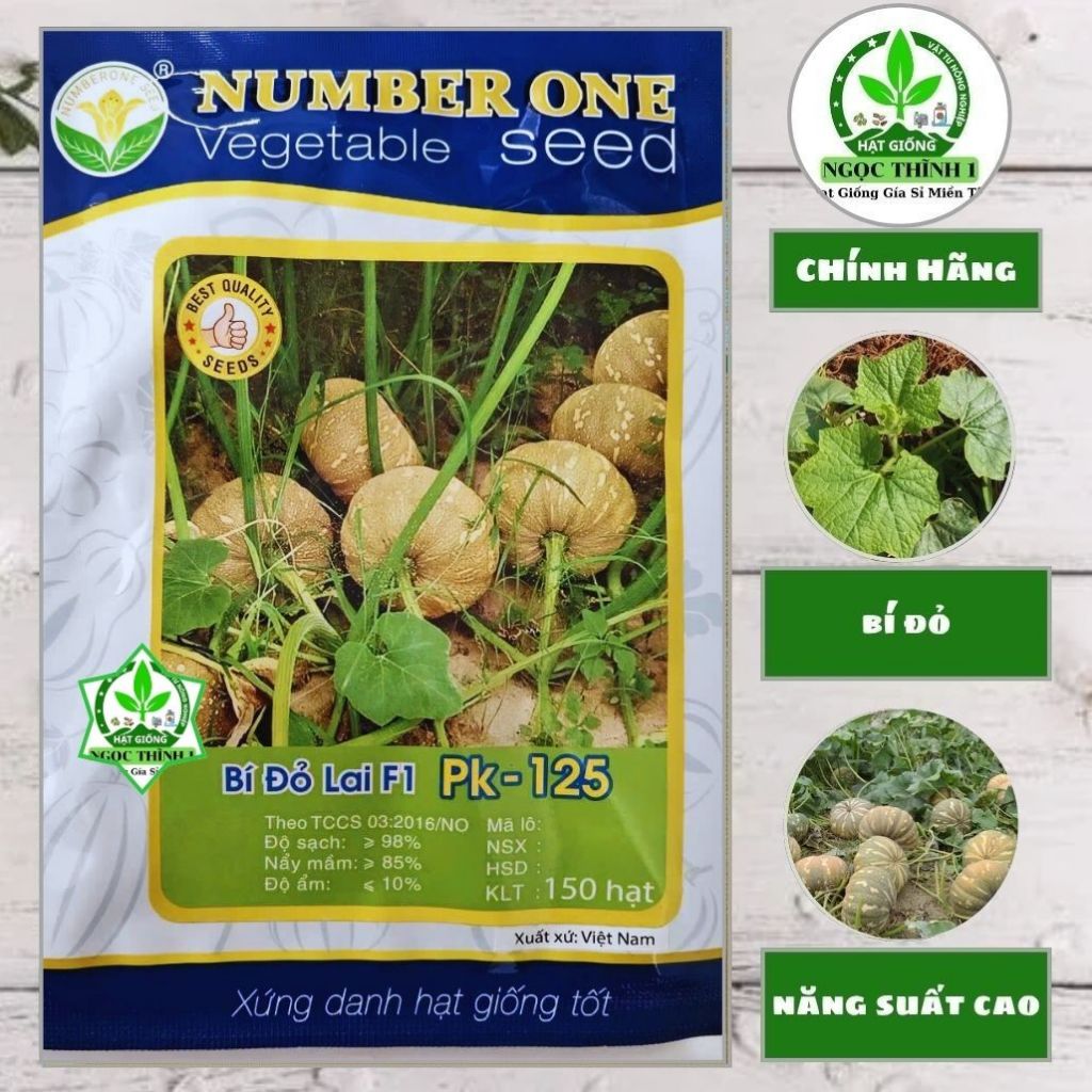 (Gói 150 hạt) Hạt Giống Bí Đỏ Lai F1 PK-125 NUMBER ONE