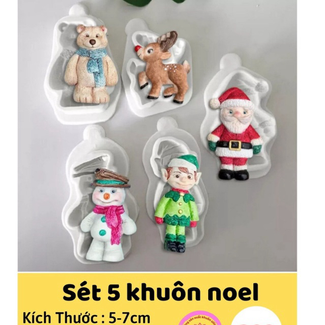 Khuôn silicon Sét 5 Khuôn Noel B33