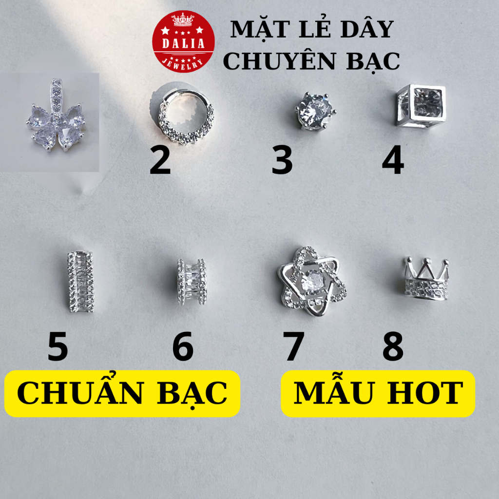 Mặt dây chuyền bạc nữ chuẩn bạc MDCXO DaLiA Jewelry dây lẻ chuẩn bạc đính đá  bạc thật 925 không gỉ