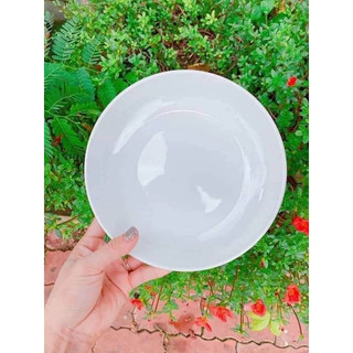 Dĩa Ảo Sứ Trắng Thô Giá Rẻ Chuyên Dùng Quán Ăn. 6 Size : 6 Inch, 7Inch, 8Inch, 9Inch, 10Inch, 12Inch