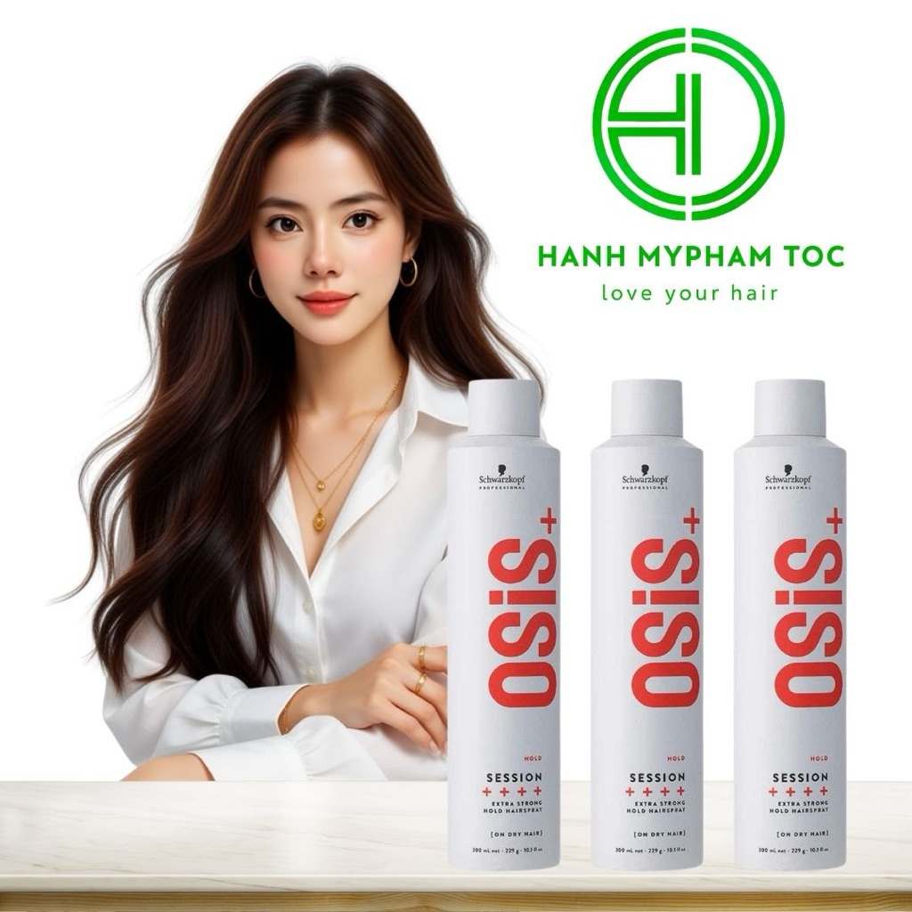 (MẪU MỚI NHẤT) GÔM XỊT GIỮ KIỂU TÓC SIÊU CỨNG OSIS+ SESSION 300ML