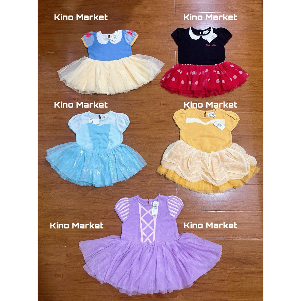 [Sale] Váy Công chúa Bạch Tuyết /Cinderella/Tinker Bell /Elsa /Rapunzel/Belle/Minnie Mouse Disney Ga