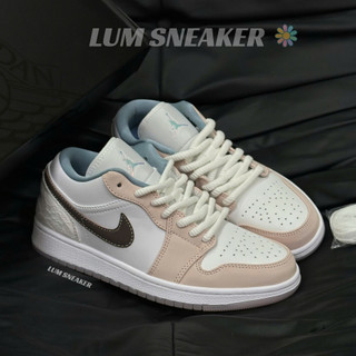  Giày Sneaker Air Jordan 1 Low Mocha Pink Nâu Hồng Kem 