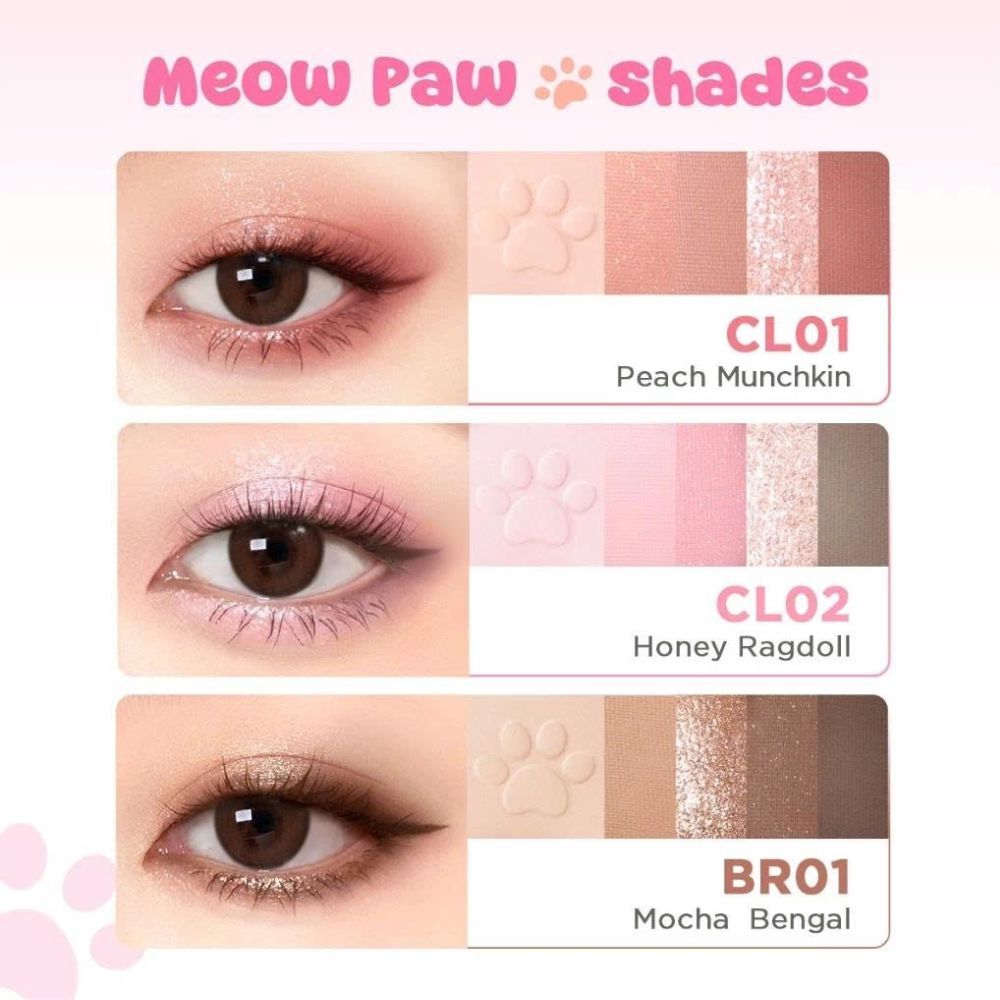 Ảnh 5 của Phấn mắt Pinkflash Meow Paw 5 màu bảng phấn mắt tinh tế bột mềm và mịn