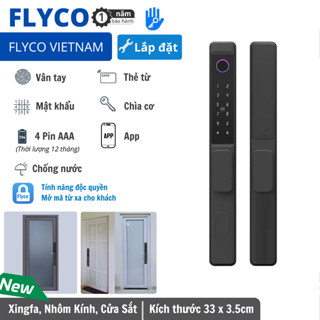  Khóa Vân Tay Thông Minh Điện Tử phù hợp cửa xingfa nhôm kính cửa sắt Flyco Chống Nước - BH Khoá 1 năm 