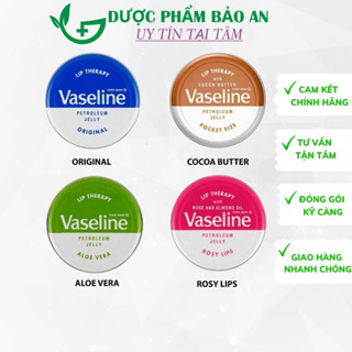  Son dưỡng môi VASELINE hộp thiếc tròn hồng sáp nẻ môi Vaseline Lip Therapy Innisfree 20g Rosy Lips 