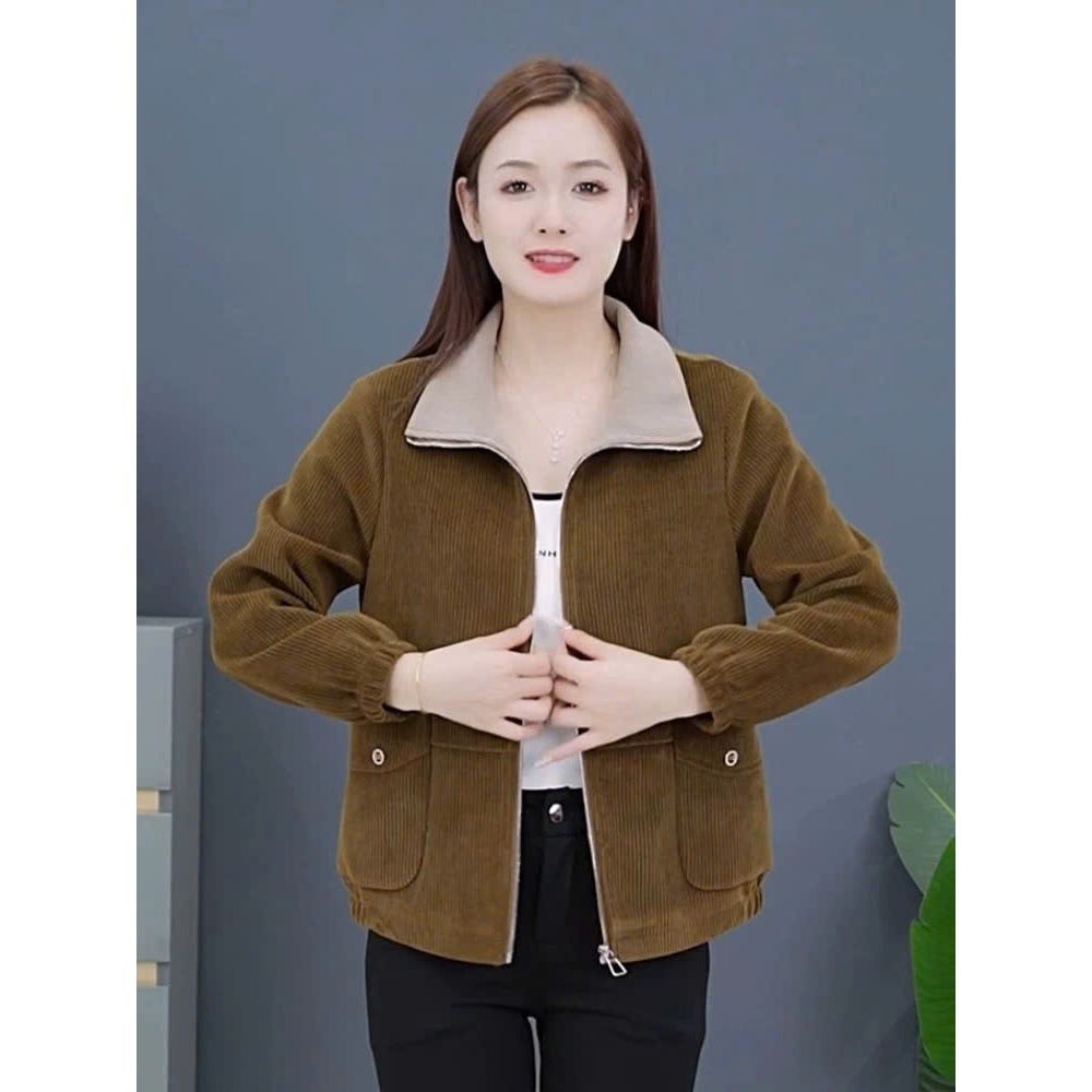 (MÃ S10) Áo Khoác Nhung Tăm 2 Lớp Phối Lé Cổ Cao Cấp - Size Từ 42kg Đến 95kg