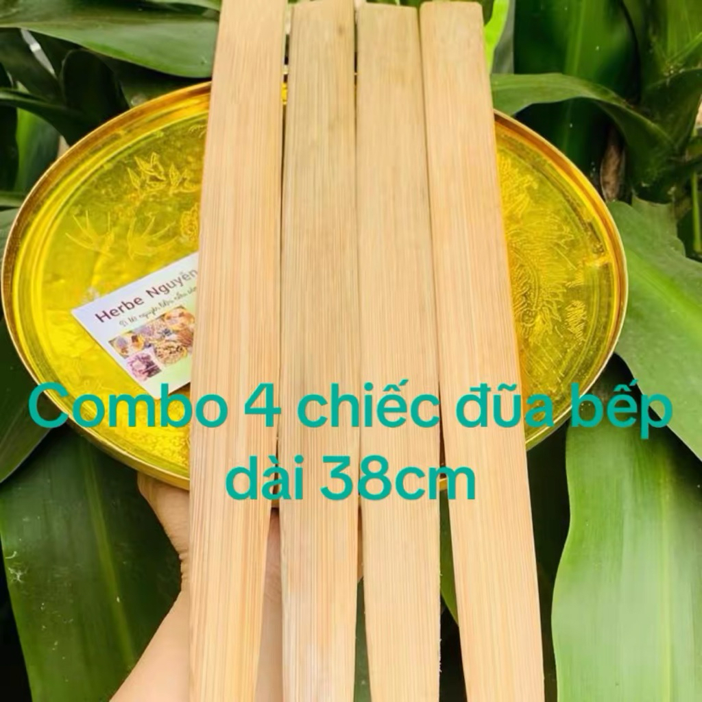 4 chiếc đũa bếp đũa cả tre rừng ,dài 38cm