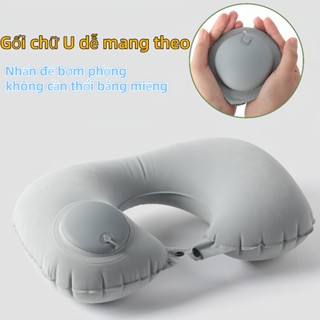 Gối bơm hơi tự động,gối chữ U,gối du lịch,gối bơm hơi,không cần thổi miệng,gấp gọn tiện mang theo