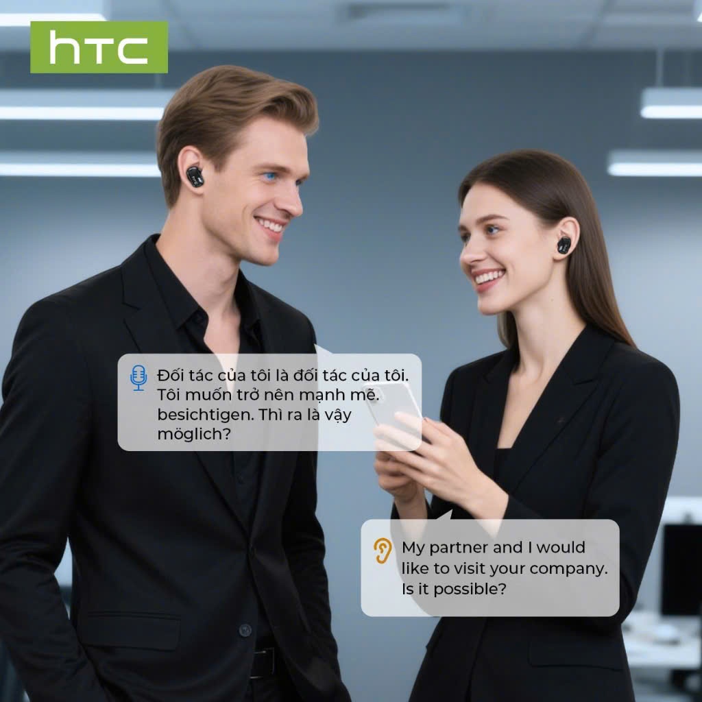 [ HỎA TỐC HCM ] Tai Nghe True Wireless Phiên dịch 134 ngôn ngữ HTC NE16 | Hỗ trợ tiếng Việt | BigBuy360 - bigbuy360.vn