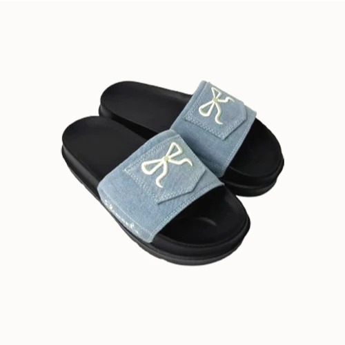 E13 - Dép Elements Denim Bow họa tiết túi nơ - (Slipper) Dép Elements vải jean thêu nơ - Elements