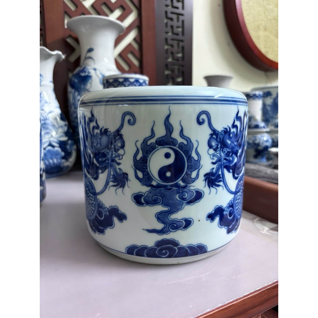 bát hương rồng -Lam trơn(p18)