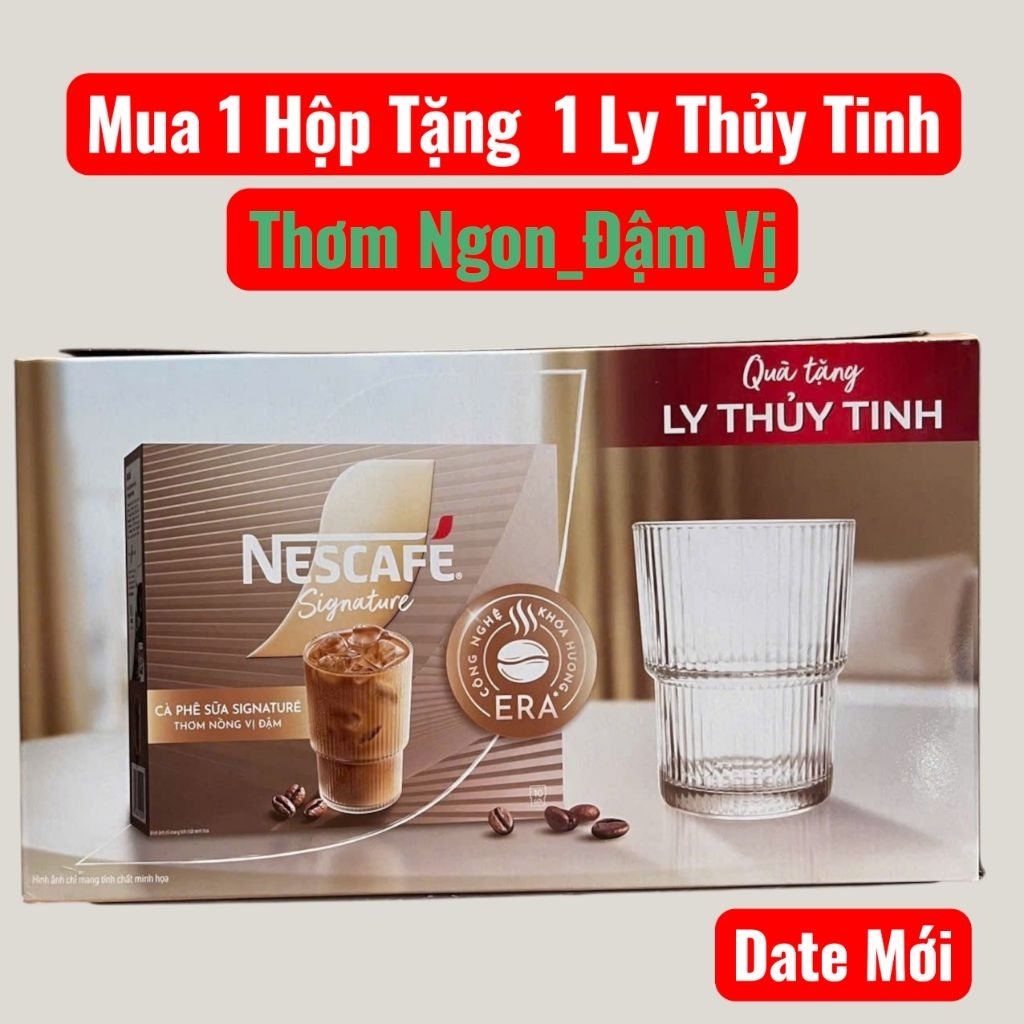 Nescafe Sữa Cao Cấp Signature Thơm Ngon Đúng Vị (10gói x 28gram +1 Ly Thủy Tinh) DATE MỚI
