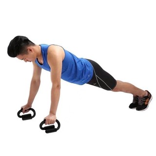 Combo bộ 2 dụng cụ hít đất cao cấp chữ S thép carbon mút tay cầm xốp cao cấp