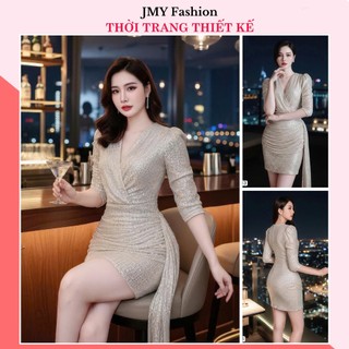 V3313 Váy body kimsa ánh bạc dự tiệc [DVC&ACC] váy tay lỡ đầm ôm body dáng ngắn sang chảnh