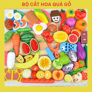  Đồ chơi cắt hoa quả bằng gỗ an toàn cho bé 2–6 tuổi | rèn kỹ năng nhận biết màu sắc Tinywood 