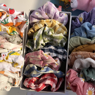  Combo 10 dây cột tóc scrunchies vải mix màu cho khách đặt số lượng nhiều 