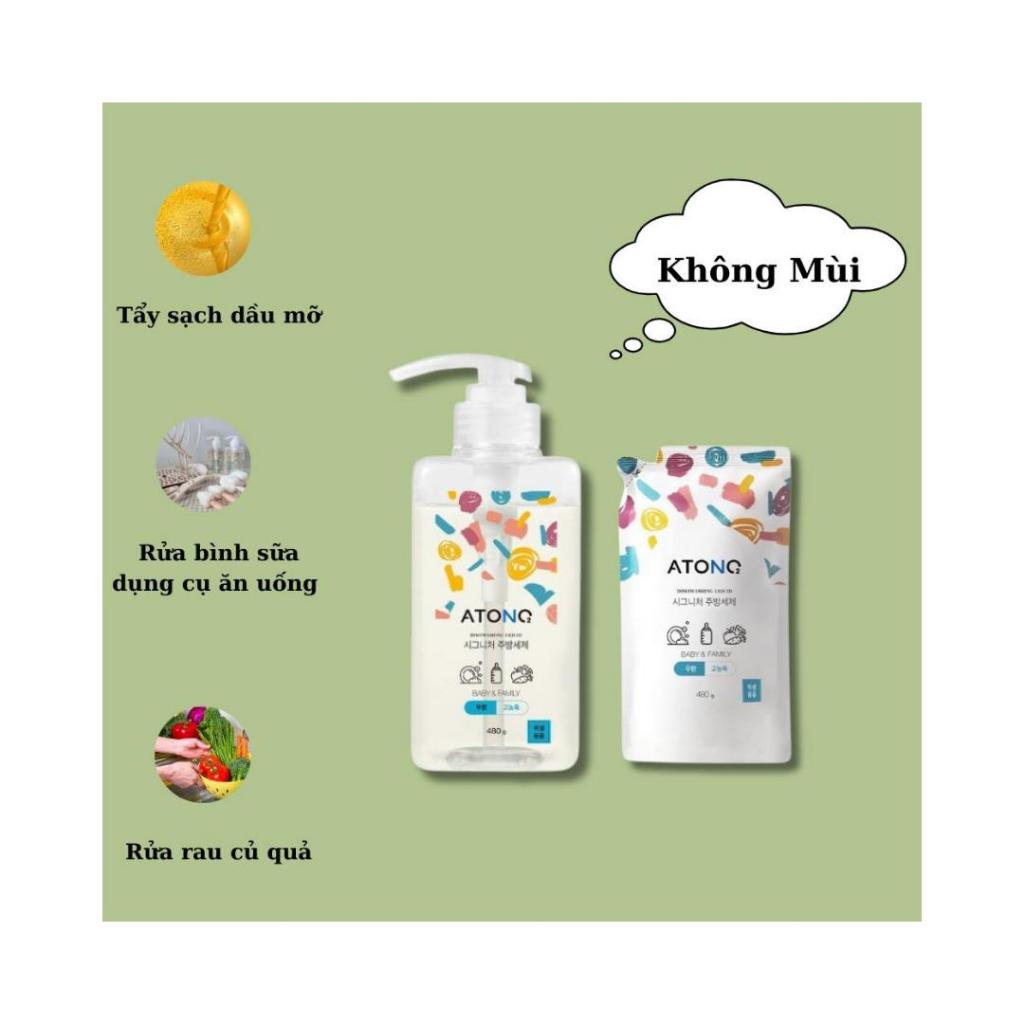 Atono2 Nước Rửa Bình Rau Củ Quả Và Chén Bát Thuần Chay Đậm Đặc Cho Bé Từ 0+ Không Mùi Atono2 NT Minh