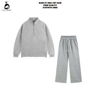  Bộ Quần Áo Nam UMA STORE 2 Chi Tiết Swearter Nỉ Hai Da Form Oversize Bo Chun Phối Quần Suông SPB29 