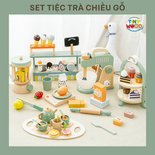  Đồ chơi tiệc trà bánh ngọt nấu ăn bằng gỗ cao cấp cho bé | phát triển kỹ năng & sáng tạo Tinywood 