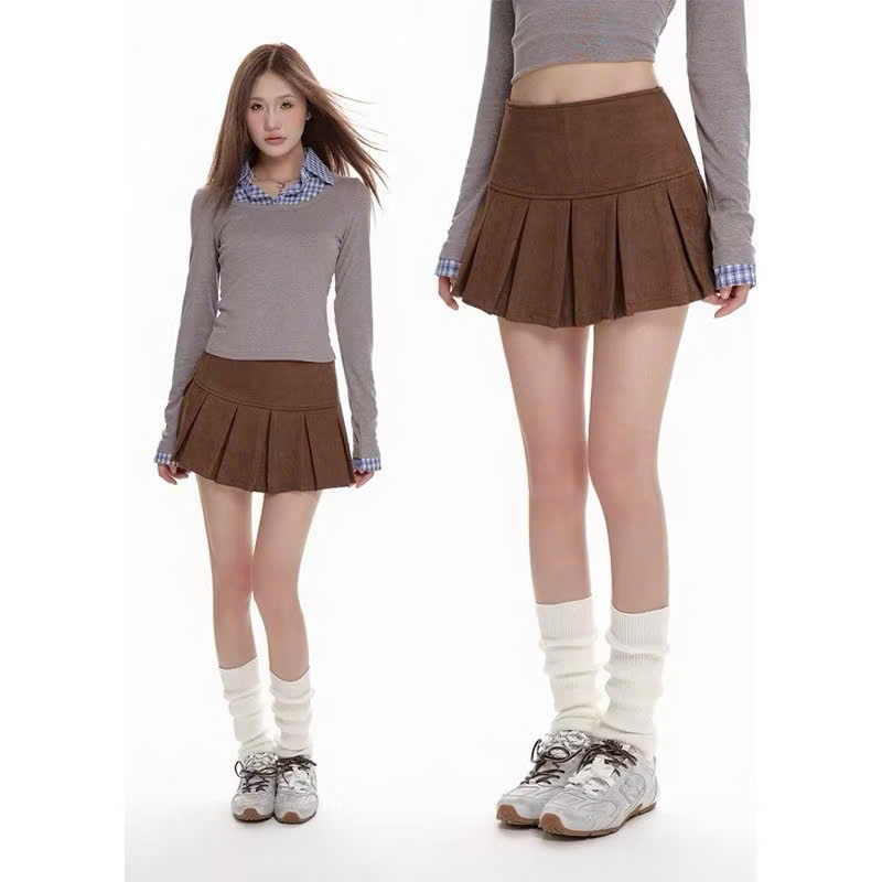 [HÀNG QC/ LOẠI 1] CHÂN VÁY XẾP LY DA LỘN CHỮ A 2 MÀU DÁNG NGẮN SIÊU XINH CV19 | BigBuy360 - bigbuy360.vn