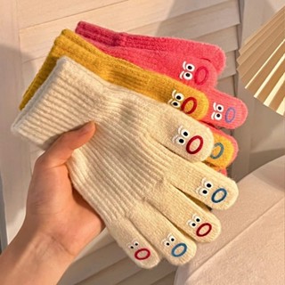  Găng tay hở ngón mặt hề cute hài hước chất len ấm áp găng tay nam nữ hở ngón dễ dàng cầm nắm sử dụng điện thoại 