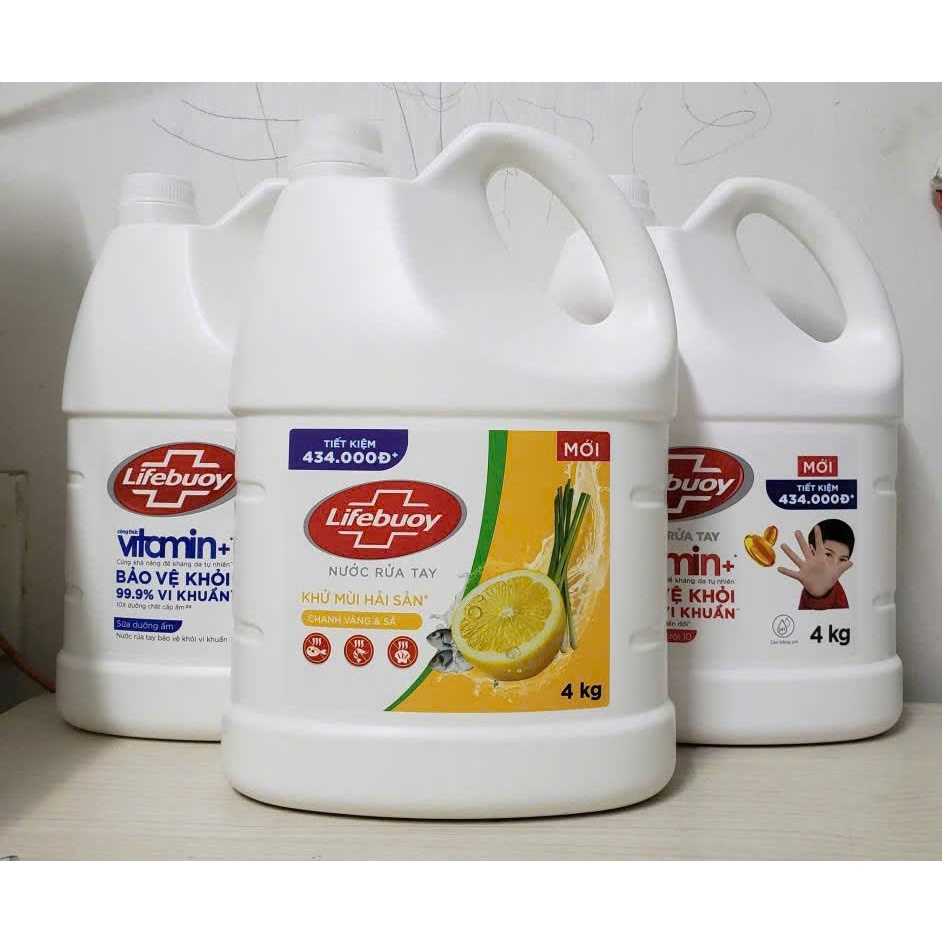 Nước Rửa Tay Lifebuoy can 2kg / 4kg siêu tiết kiệm