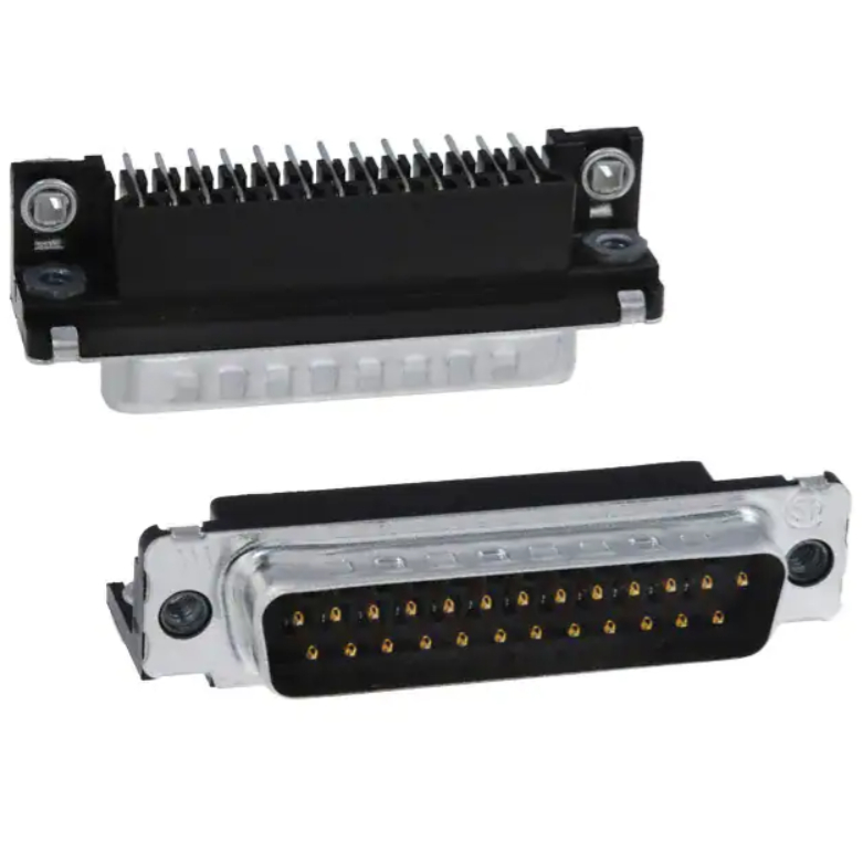 Cổng D-Sub đực 25 chân, gắn góc vuông, hàn chân – mã AMP 5747842-3 - D-SUB PLUG 25POS R/A SOLDER AMP