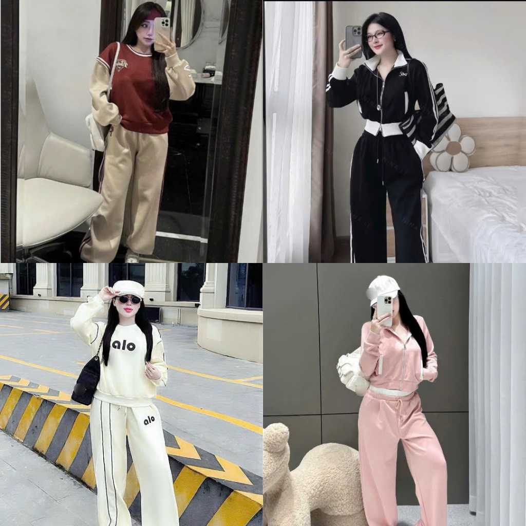 Bộ đồ nỉ nữ,Bộ nỉ nữ cao cấp tôn dáng mặc mùa đông siêu xinh T04
