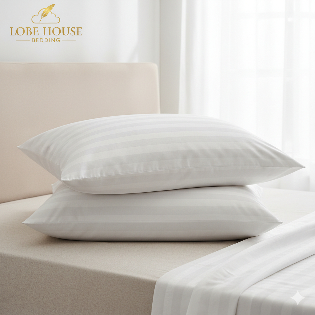 LOBE 1 chiếc vỏ gối nằm không bèo , vỏ gối ôm trắng sọc 3f,cvc, nâu,hồng,đen,xanh,xám,ghi,đỏ