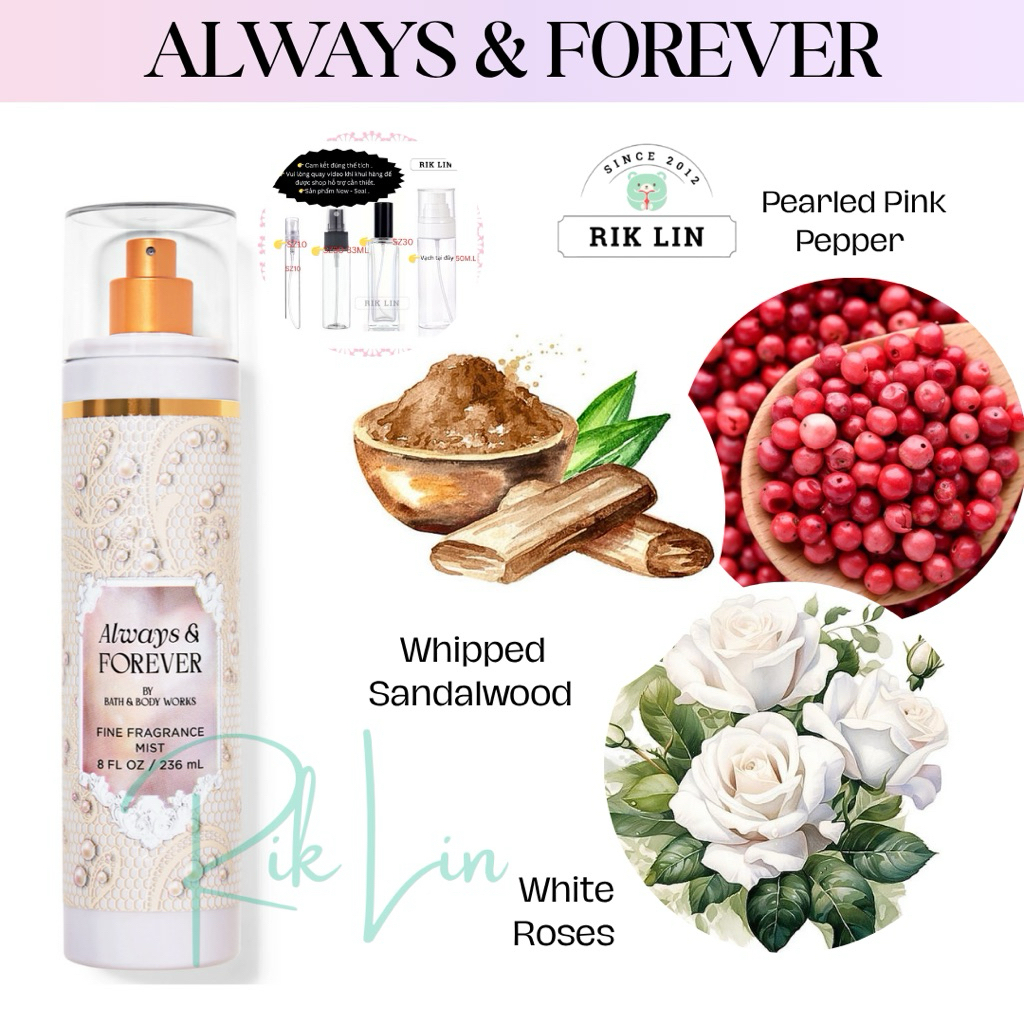 ALWAYS & FOREVER |SWEETEST SONG| LITTLE BLACK PARTY DRESS- Xịt Thơm Toàn Thân Body Mist
