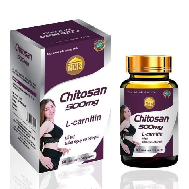 Viên uống hỗ trợ giảm cân chitosan (hộp 60 viên dạng nén viên to) giảm mỡ bụng, mỡ đùi, mỡ máu