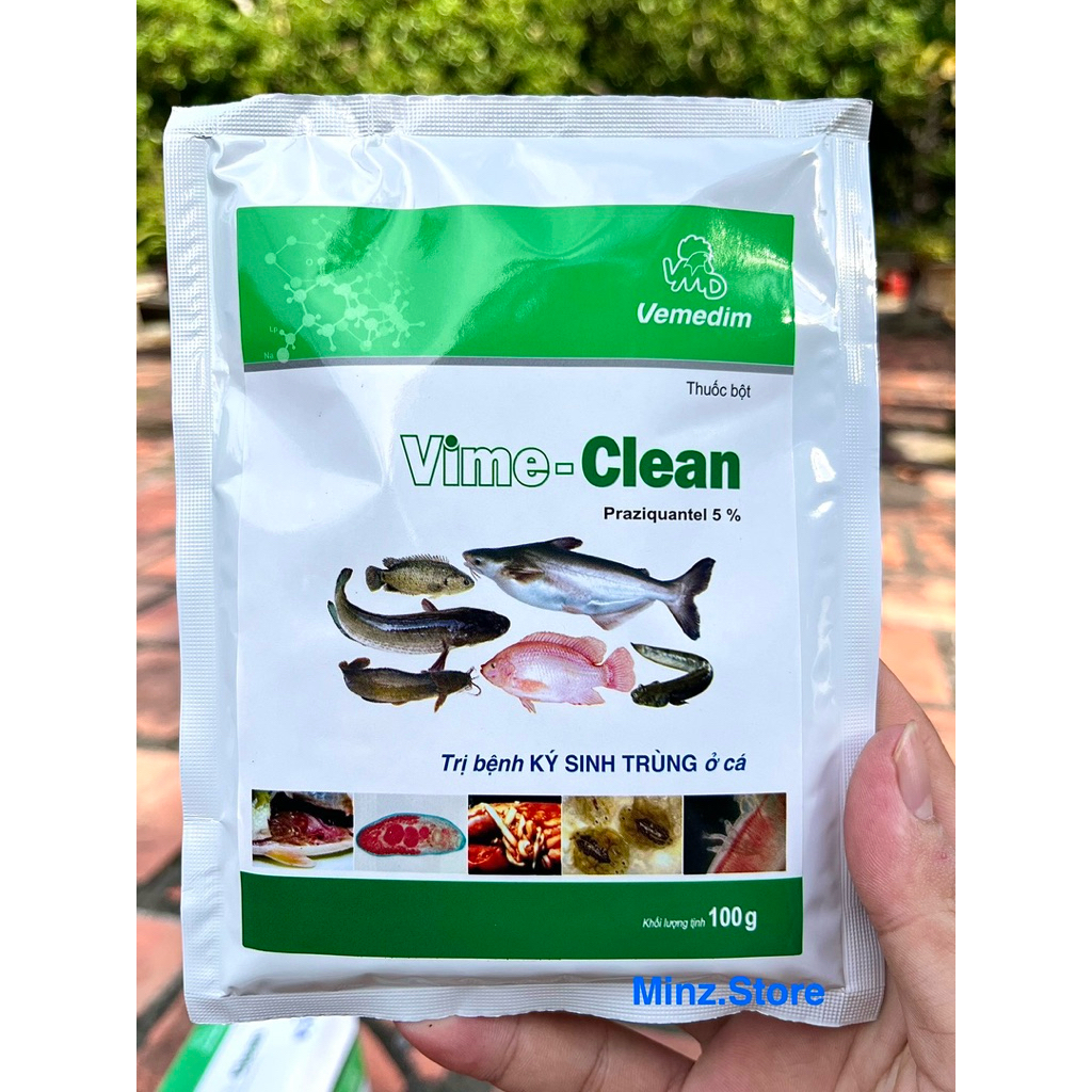 VIME-CLEAN (cá) - Phòng và diệt nội, ngoại ký sinh trùng ở cá, tôm, lươn, ếch, óc.... gói (100g)