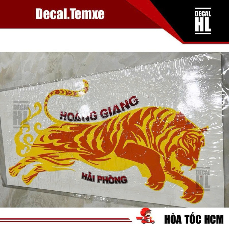 Bộ tem Hổ Vồ Hoàng Giang Hải Phòng dán xe tải Howo. Tem dán xe tải Howo