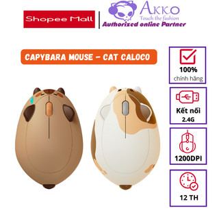 Chuột không dây AKKO Capybara Mouse / Cat Theme Mouse – Calico