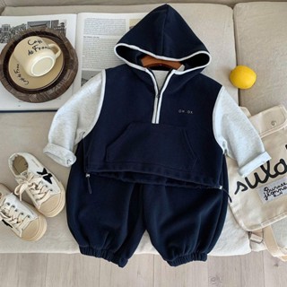  Set Bộ Thu Đông Cho Bé Trai Bé Gái 3 Chi Tiết Màu Xanh Than Chất Liệu Nỉ 2da Không Bai Xù Cho Bé 10 - 30kg Kiến KBO08 