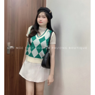 Áo len gile mác A cổ V đủ màu dễ phối đồ