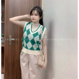 Áo len gile mác A cổ V đủ màu dễ phối đồ