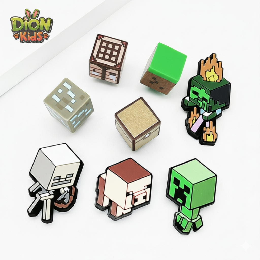 SET charm sticker dép sục trẻ em chất liệu nhựa mềm loại 1 dễ thương phụ kiện dép cho bé trai bé gái - Dion kids